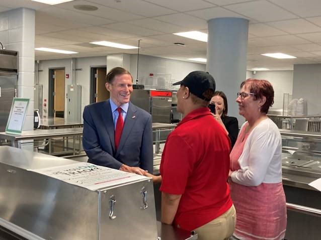 Blumenthal joined advocates to applaud the critical extension of the child nutrition waivers that will allow schools to continue offering free meals for 220,000 Connecticut children through the end of September.